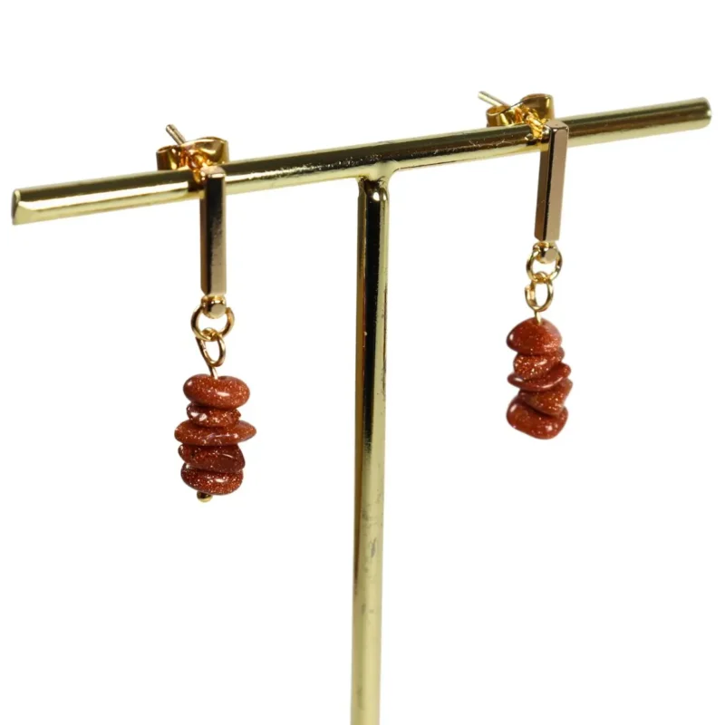 A-24-00001.webp Aretes con chip de piedra Venturina café