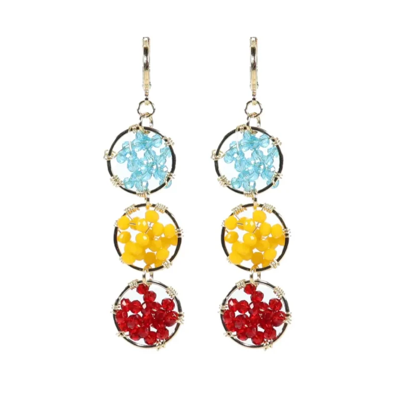 Aretes tejidos con cristales