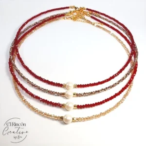 Collar choker cristales perla mallorca