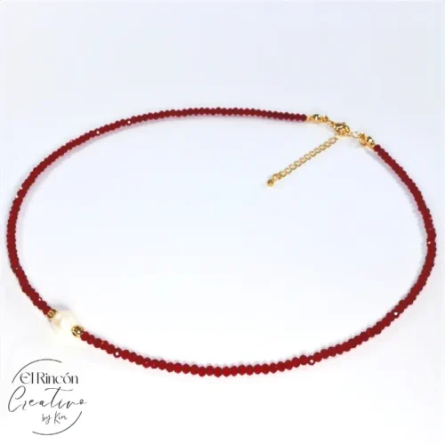 Collar choker cristales perla mallorca