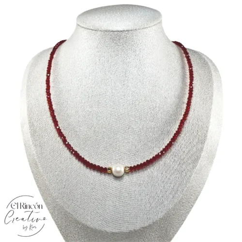 Collar cristales perla mallorca Collar choker cristales perla mallorca