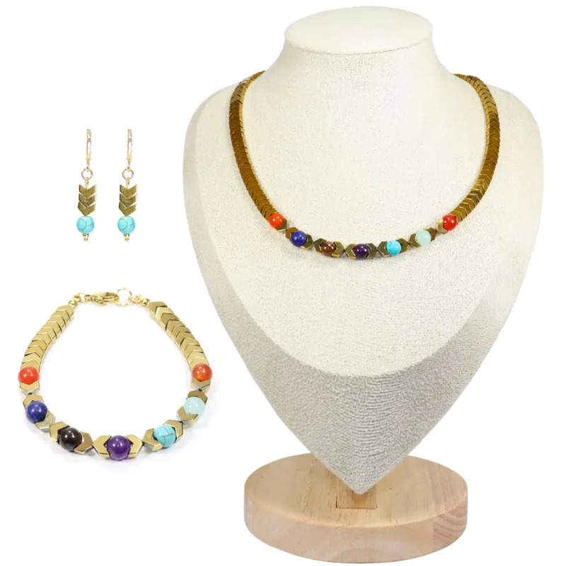 Conjunto 7 Chakras de Hematitas y Piedras Naturales