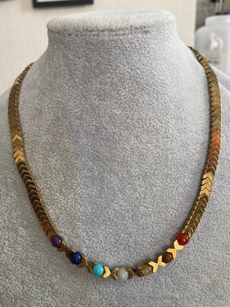 collar 7 chakras de hematitas