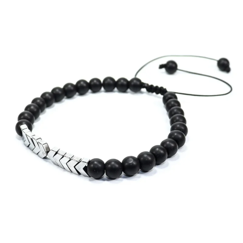 P-24-00012.webp Pulsera de hematitas y piedras negras