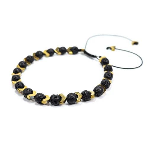 P-24-00013.webp Pulsera de hematitas y piedras volcánicas