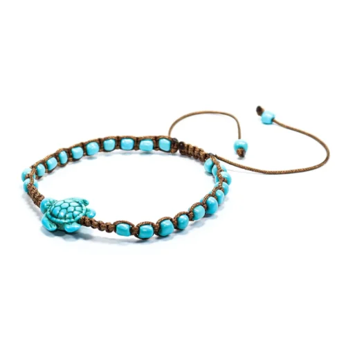 PT-24-00012.webp Pulsera con chaquiron turquesa y dije de tortuga
