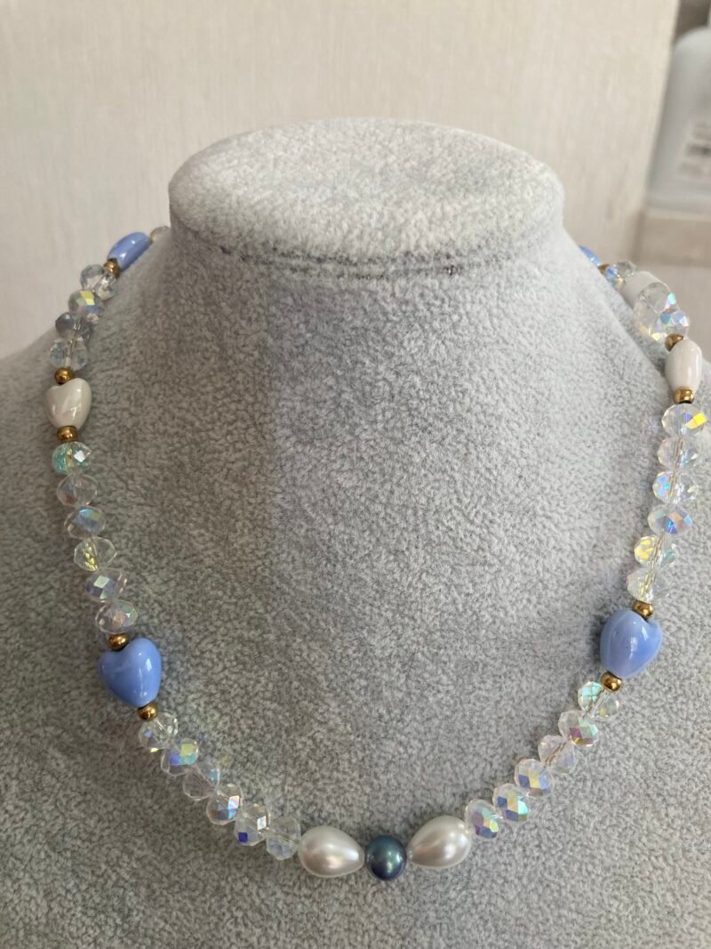 collar corazon de ceramica y mallorca collar corazon de ceramica y mallorca