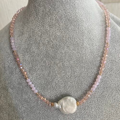 collar choker de perla madre