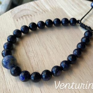 pulsera venturina azul bola